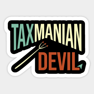 Funny Accounting Pun Tax-manian Devil Sticker